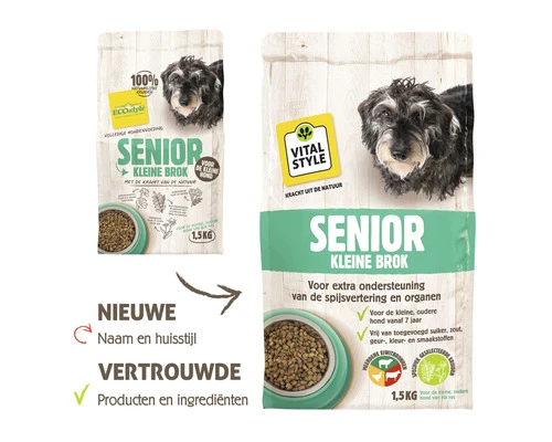 VITALSTYLE Hondenvoer SENIOR Kleine Hondenbrokken 1,5 Kg 4 VITALSTYLE Hondenvoer SENIOR Kleine Hondenbrokken 1,5 Kg - Afbeelding 2