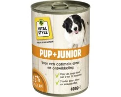 VITALSTYLE Hondenvoer PUP + JUNIOR Natvoer Blik 400 Gr