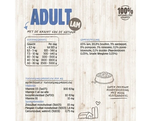 VITALSTYLE Hondenvoer ADULT LAM Natvoer Blik 400 Gr 5 VITALSTYLE Hondenvoer ADULT LAM Natvoer Blik 400 Gr - Afbeelding 3