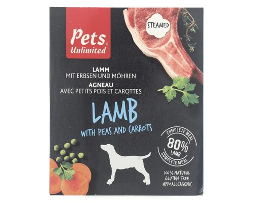 PETS UNLIMITED Hondenvoer Nat Steamed Lam 395 Gr 3 PETS UNLIMITED Hondenvoer Nat Steamed Lam 395 Gr
