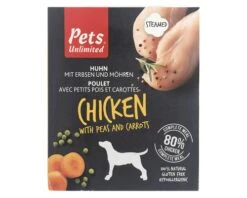 PETS UNLIMITED Hondenvoer Nat Steamed Kip 395 Gr