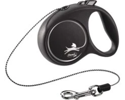 FLEXI Hondenriem Black Design Kunststof Zwart, XS 3 M