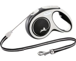 FLEXI Hondenriem New Comfort Kunststof Zwart, M 5m