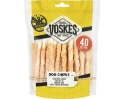 VOSKES Hondensnack Rawhide Twist Kip 400 G