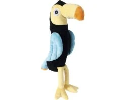 KARLIE Hondenspeelgoed Knuffel Toekan Blauw-geel 38x14x8 Cm