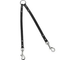 KARLIE Koppelstuk Hondenriem Rondo Leer Zwart 12 Mm, 30 Cm