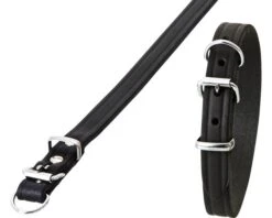 KARLIE Halsband Rondo Leer Zwart 15 Mm, 32 Cm